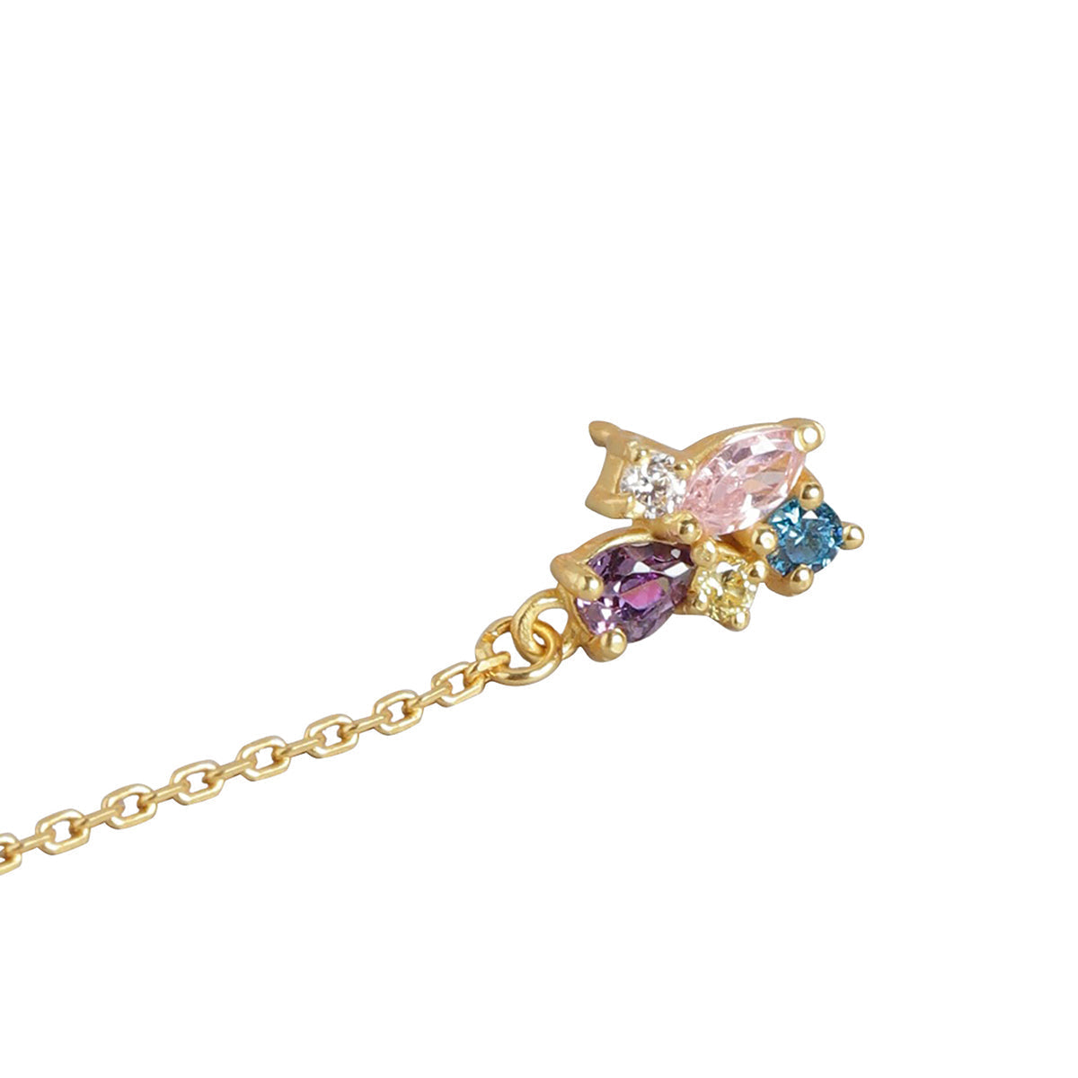 Carlton London Gold Plated Cz Floral Drop Earring For Women