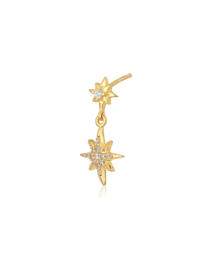 Carlton London Gold Plated Cz Star Drop Earring For Women