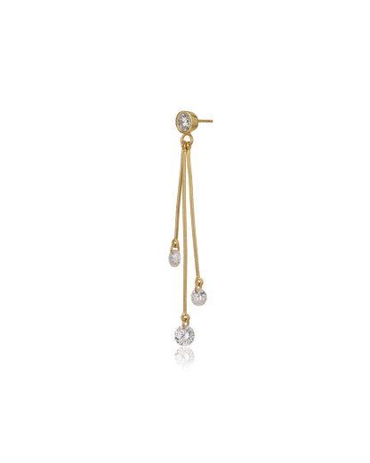 Carlton London Gold Plated Drop Earring With Dangling Cz Stone For Women