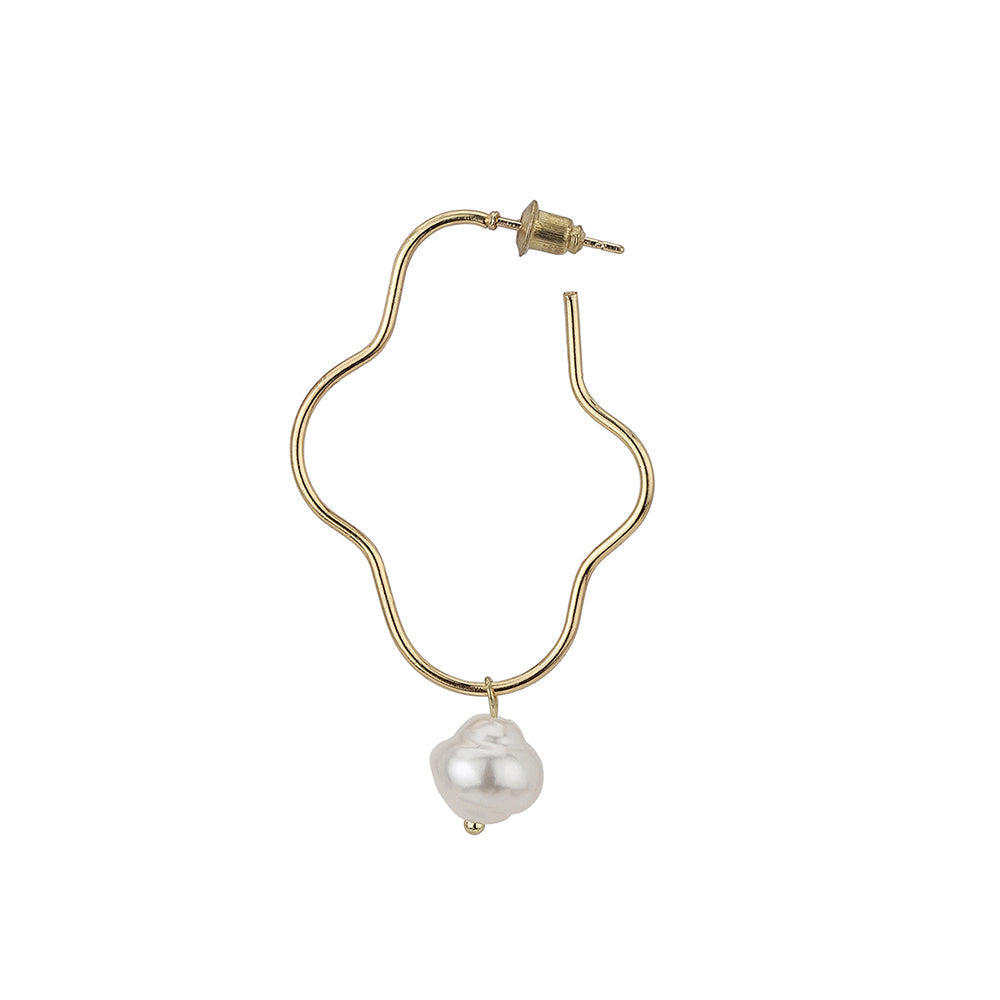 Carlton London Rose Gold &amp; White Contemporary Drop Earrings Fje3853