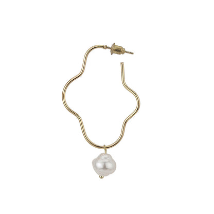Carlton London Rose Gold &amp; White Contemporary Drop Earrings Fje3853