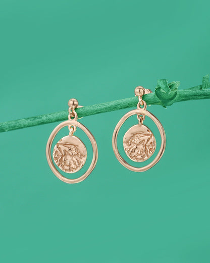 Carlton London 18Kt Rose Gold Plated Circular Drop Earrings