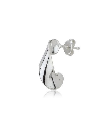 Carlton London Rhodium Plated Fancy Hoop Earrings
