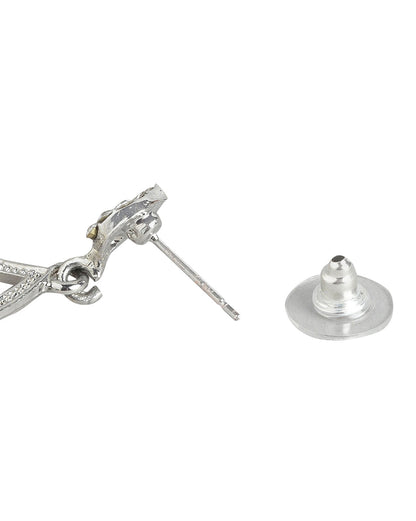 Rhodium Plated With Crystal Fancy Drop Earring For Women