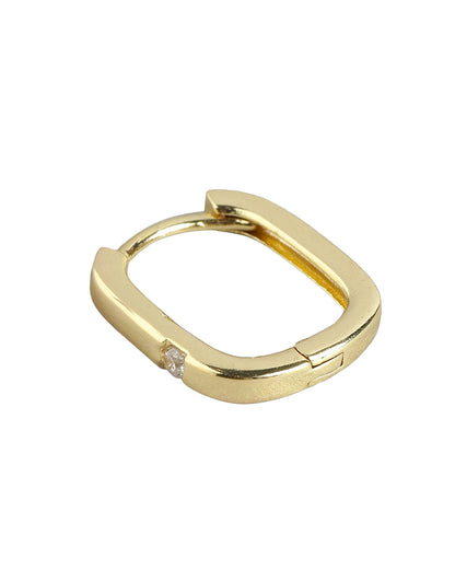 Gold Plated With Cz Petite Hoop Earring For Women