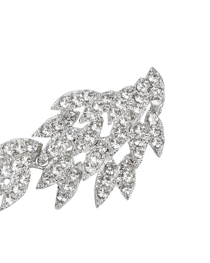 Rhodium Plated With Cz Contemporary Drop Earring For Women