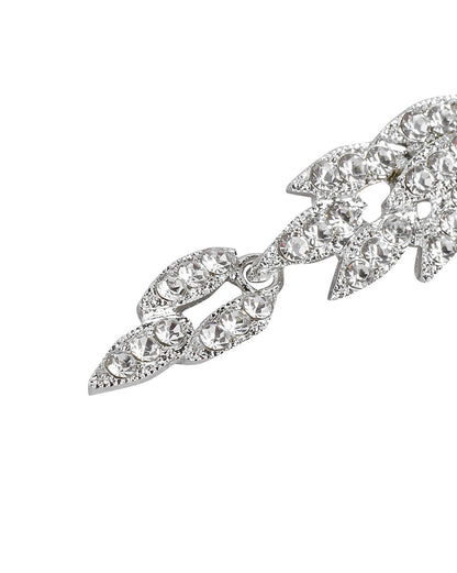 Rhodium Plated With Cz Contemporary Drop Earring For Women