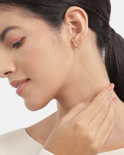 Gold Plated With Cz Ear Lobe Earring For Women