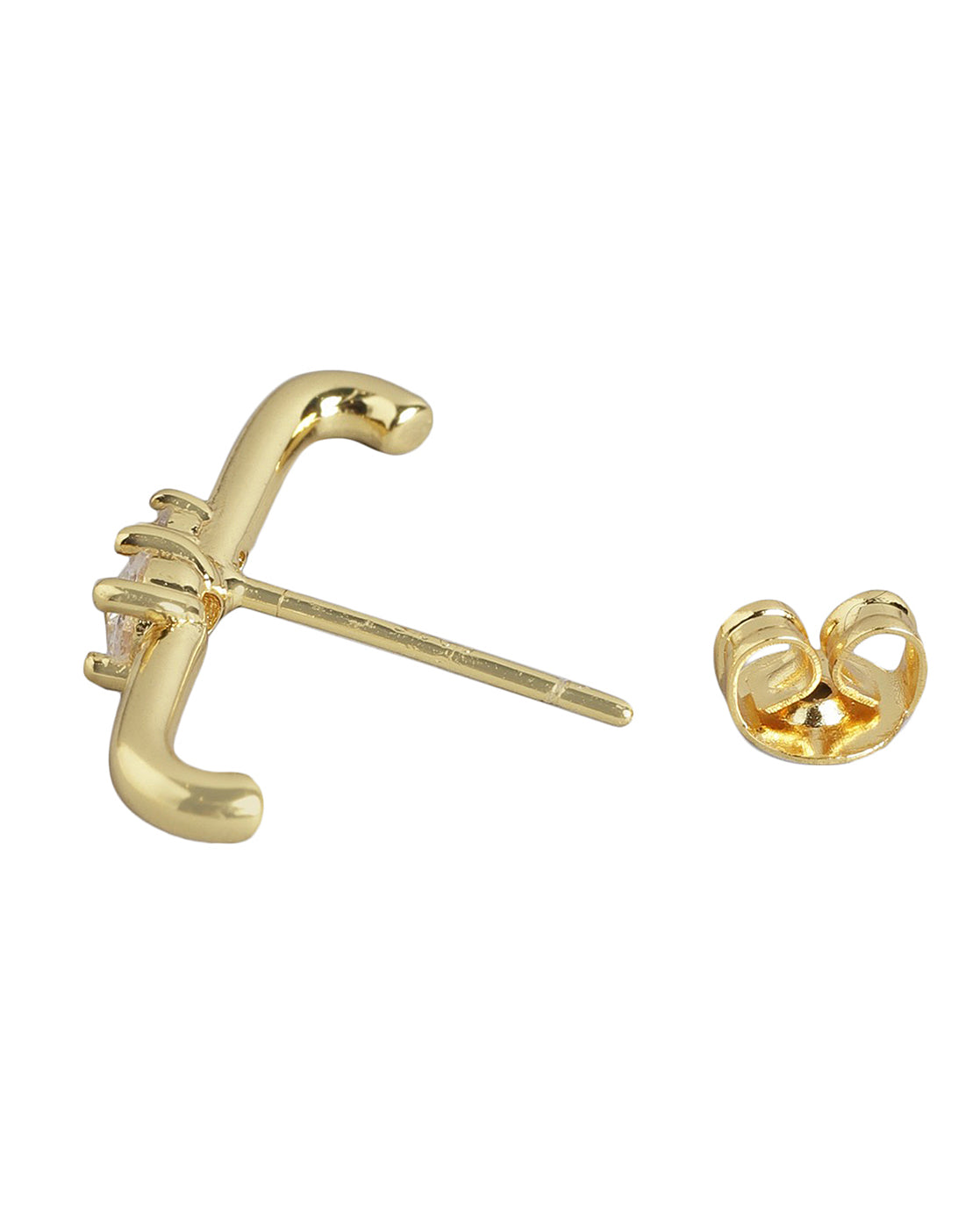 Gold Plated With Cz Ear Lobe Earring For Women