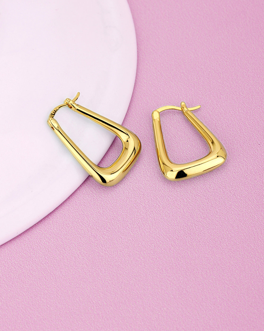 Gold Plated Fancy Hoop Earring For Women