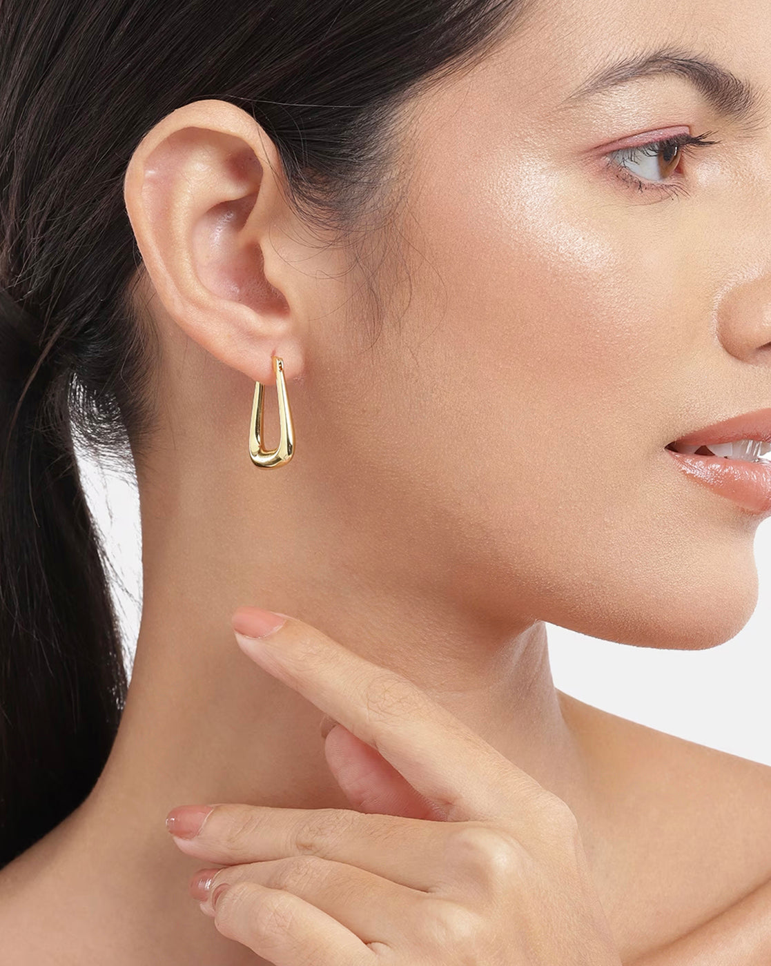 Gold Plated Fancy Hoop Earring For Women