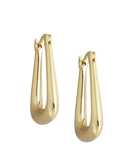 Gold Plated Fancy Hoop Earring For Women