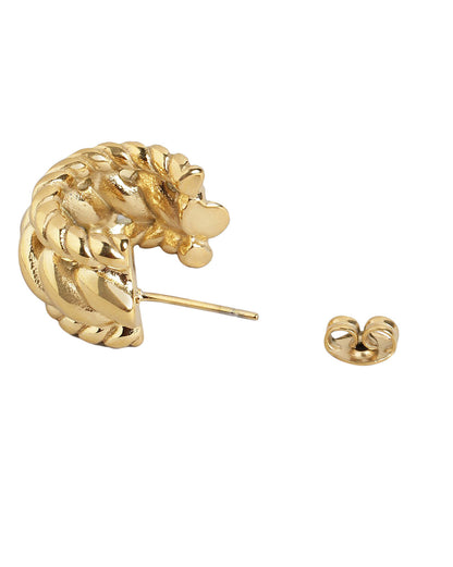 Gold Plated Half Hoop Earring For Women