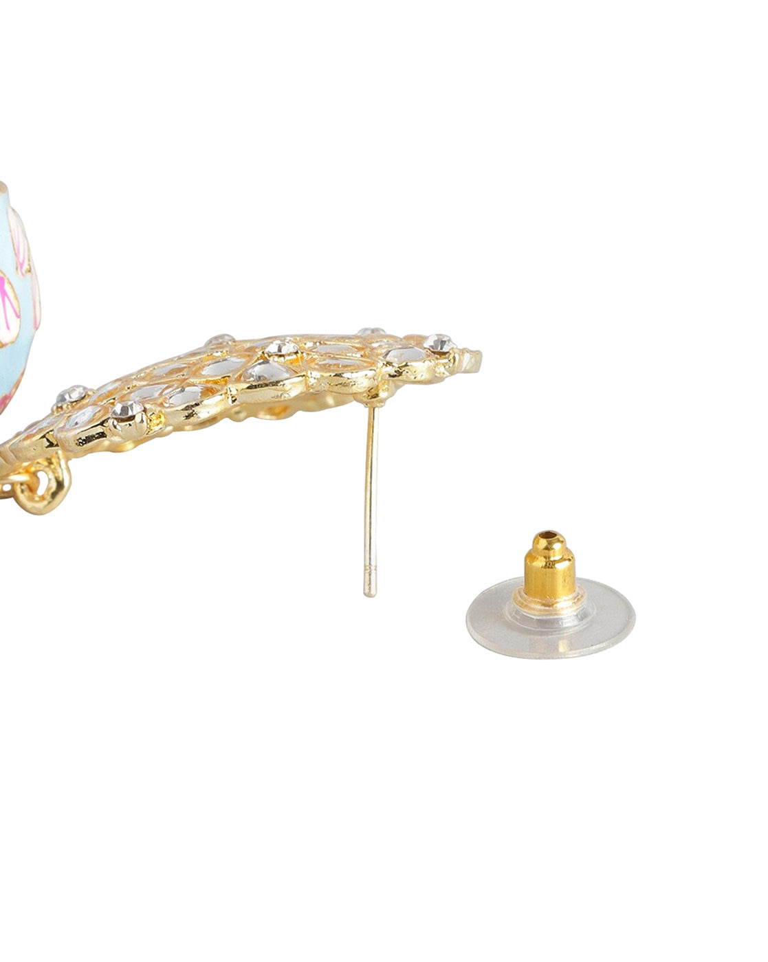 Gold Plated Pearl Enamel Jhumka Earring For Women