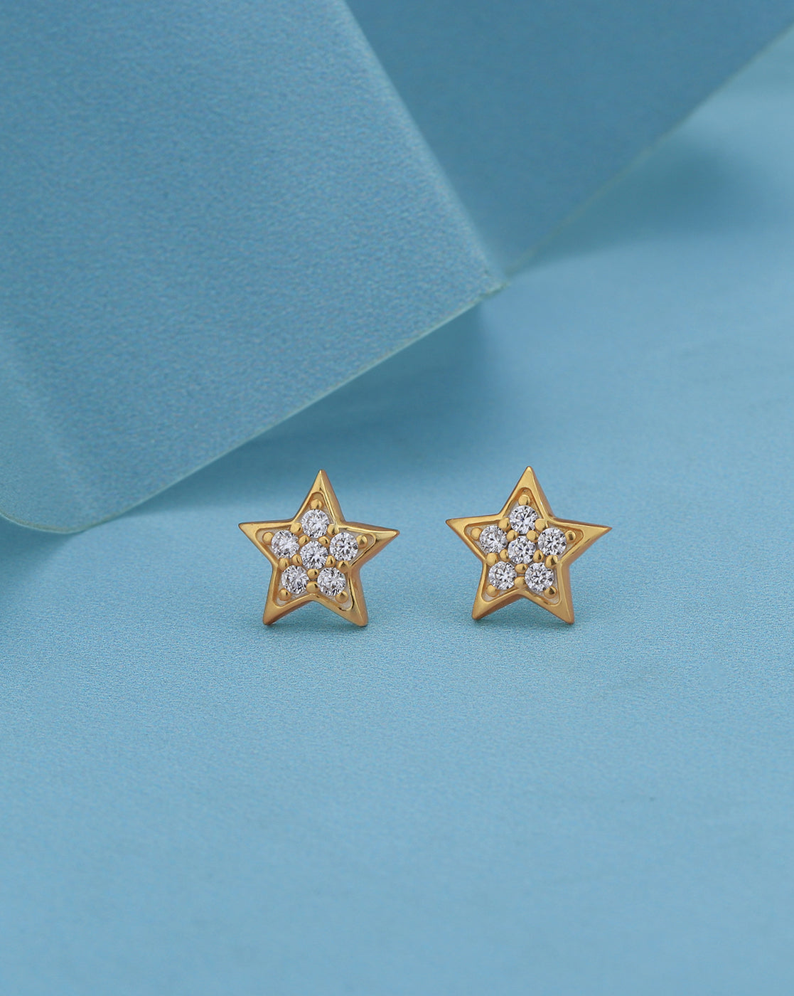 18kt Gold Plated with CZ Star Stud Earring for women