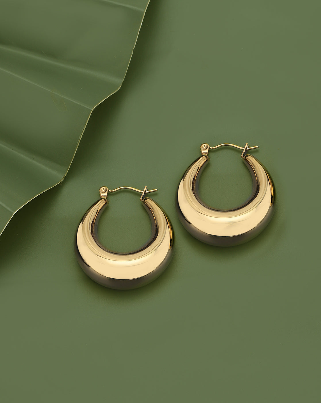 Gold Plated Oval Hoop Earring for women