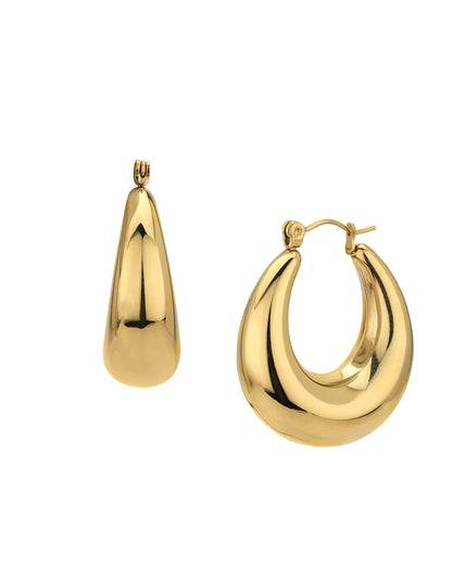Gold Plated Oval Hoop Earring for women