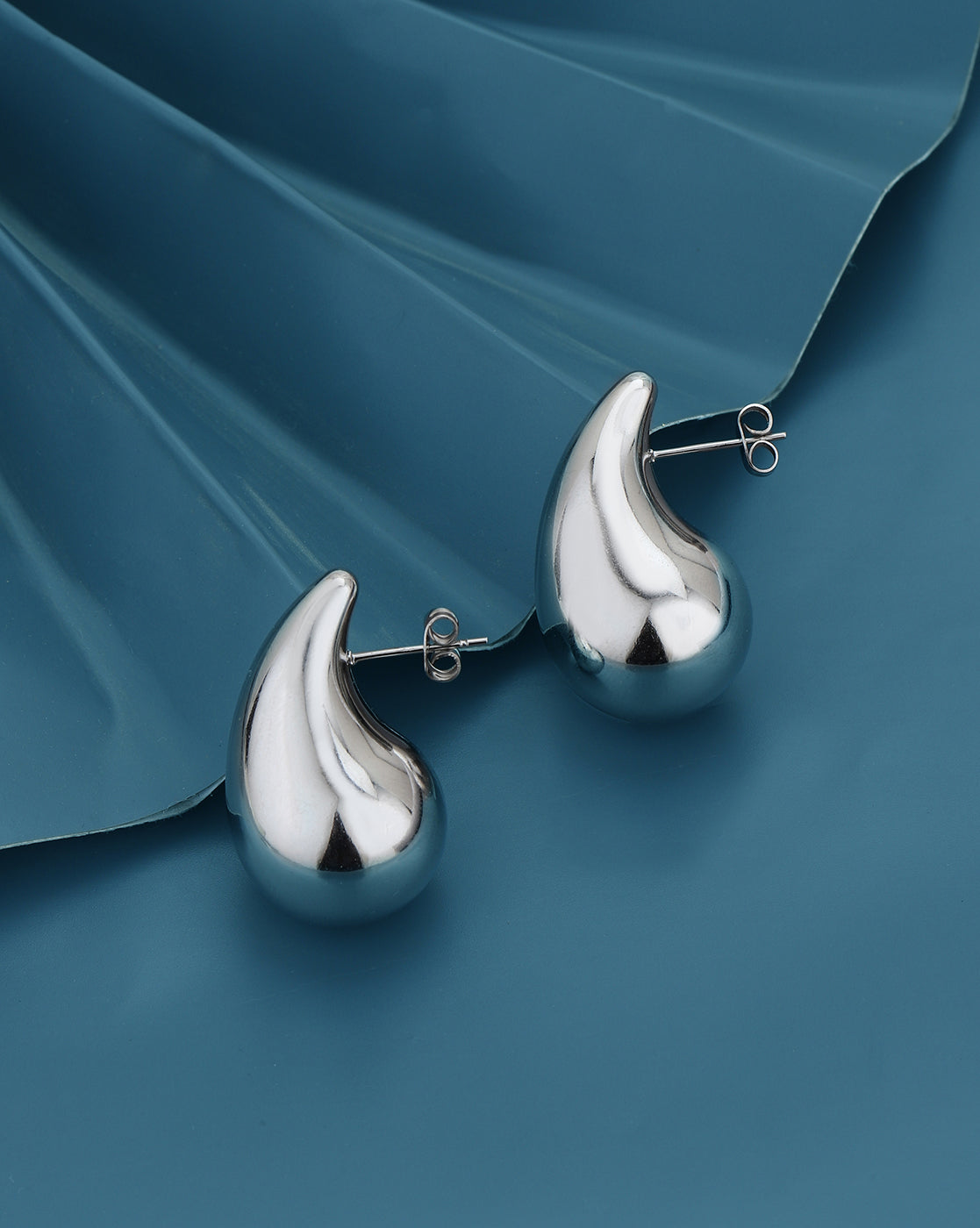 Silver Plated Droplets Stud Earring for women