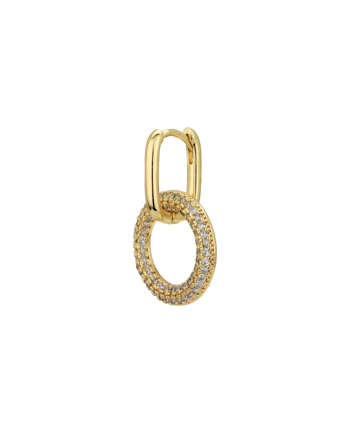 Gold Plated with CZ Circular Drop Earring for women