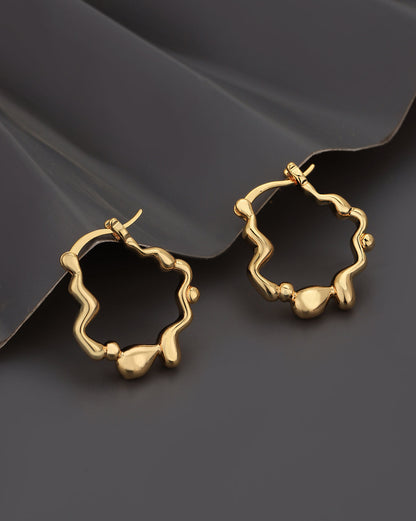 Gold Plated Contemporary Hoop Earring for women