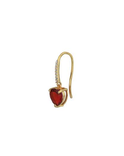 18kt Gold Plated with CZ Heart Drop Earring for women