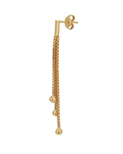 18kt Gold Plated Dangling Chain Contemporary Drop Earring for women
