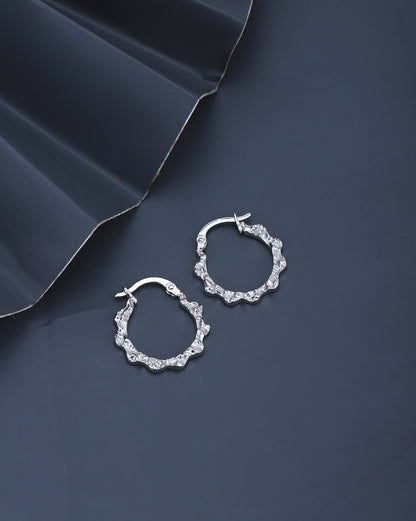 Rhodium Plated Hoop Earring