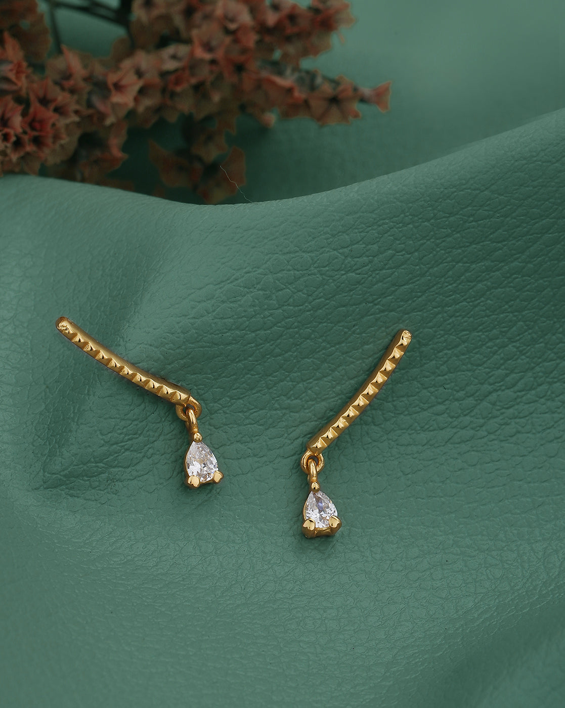 18kt Gold Plated with CZ Climber Ear-Cuff Earring