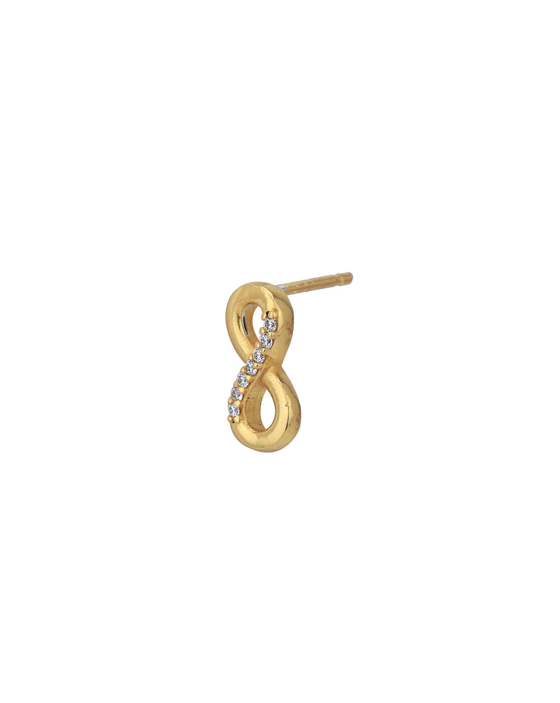 18kt Gold Plated with CZ Infinity Stud Earring