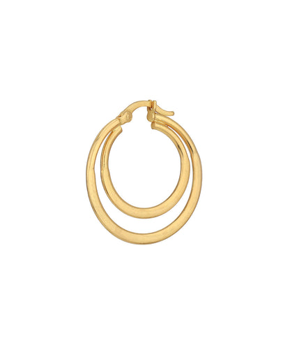 18kt Gold Plated Double Bar Hoop Earring