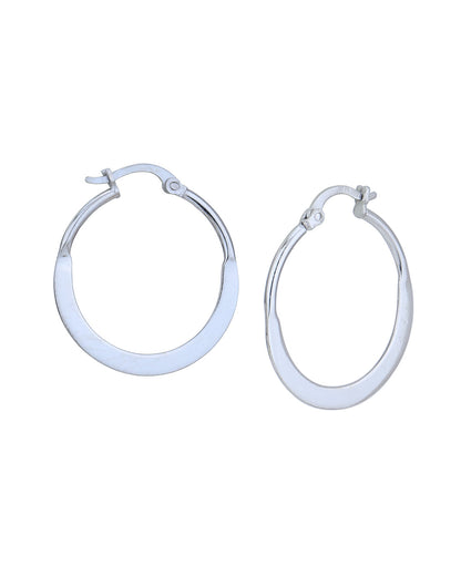 Rhodium Plated Hoop Earring