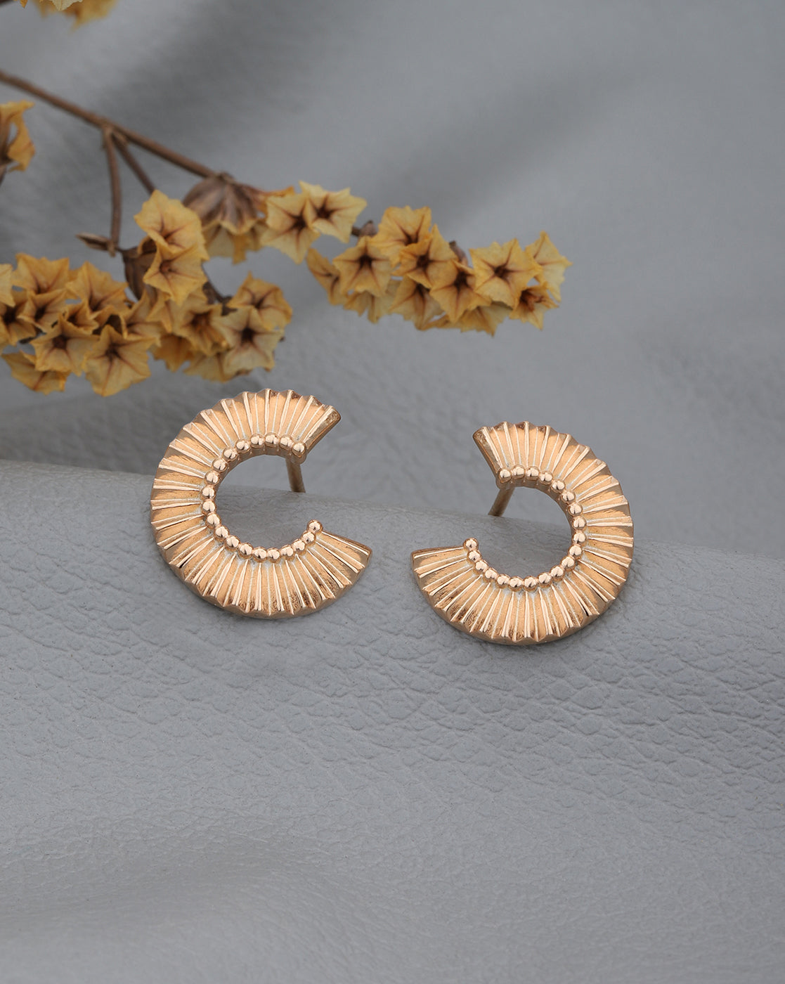 18kt Rose Gold Plated Fancy Stud Earring