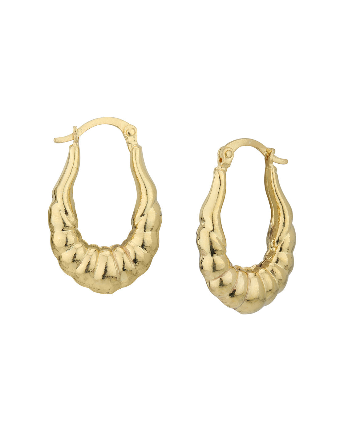 18kt Gold Plated Fancy Contemporary Hoop Earring