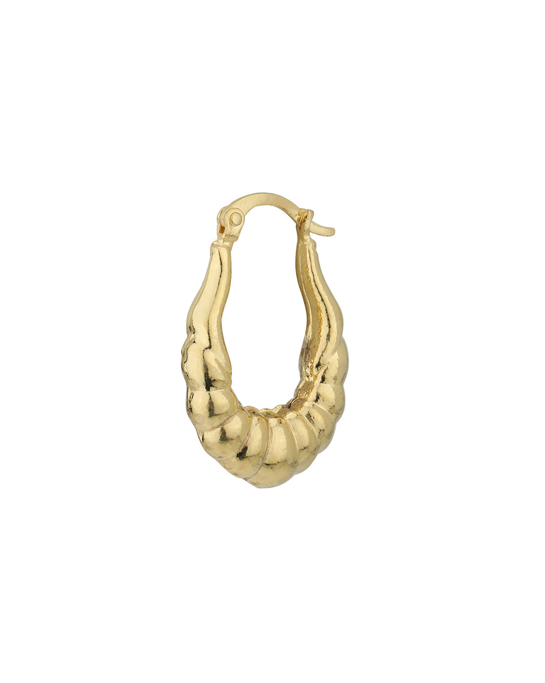 18kt Gold Plated Fancy Contemporary Hoop Earring