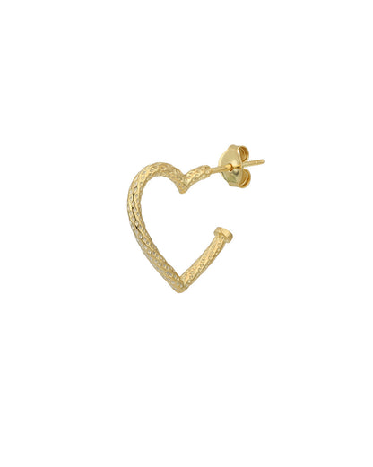 18kt Gold Plated Heart Half Hoop Earring