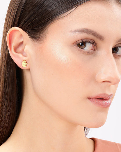 Set of 6-18kt Gold Plated Stainless Steel CZ Stud Earring Set