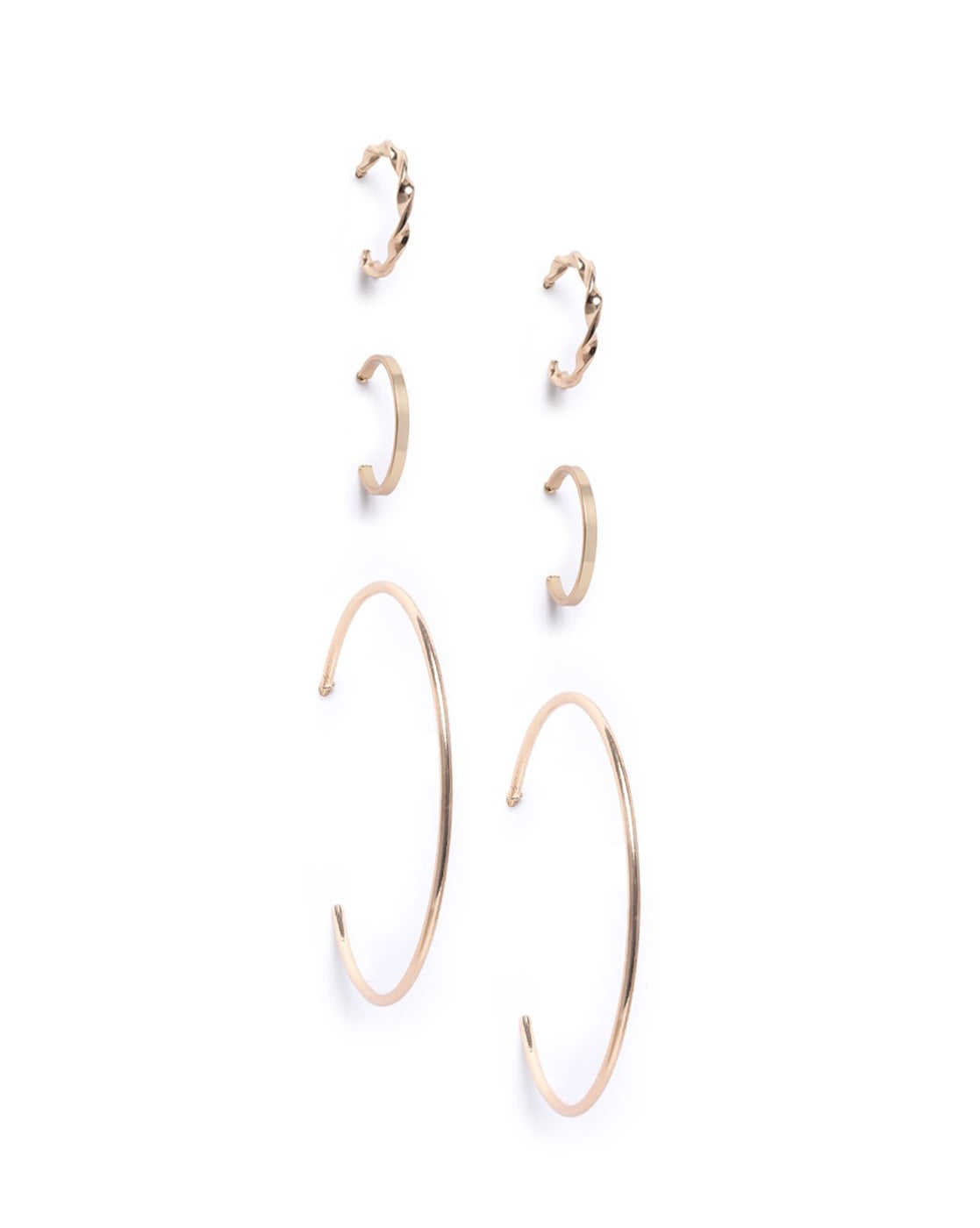 Set of 9 Two Tone CZ and Pearl Hoop &amp; Stud Multipack Earring Set
