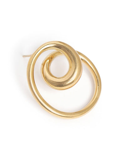 Gold Plated Fibonacci spiral Stud Earring