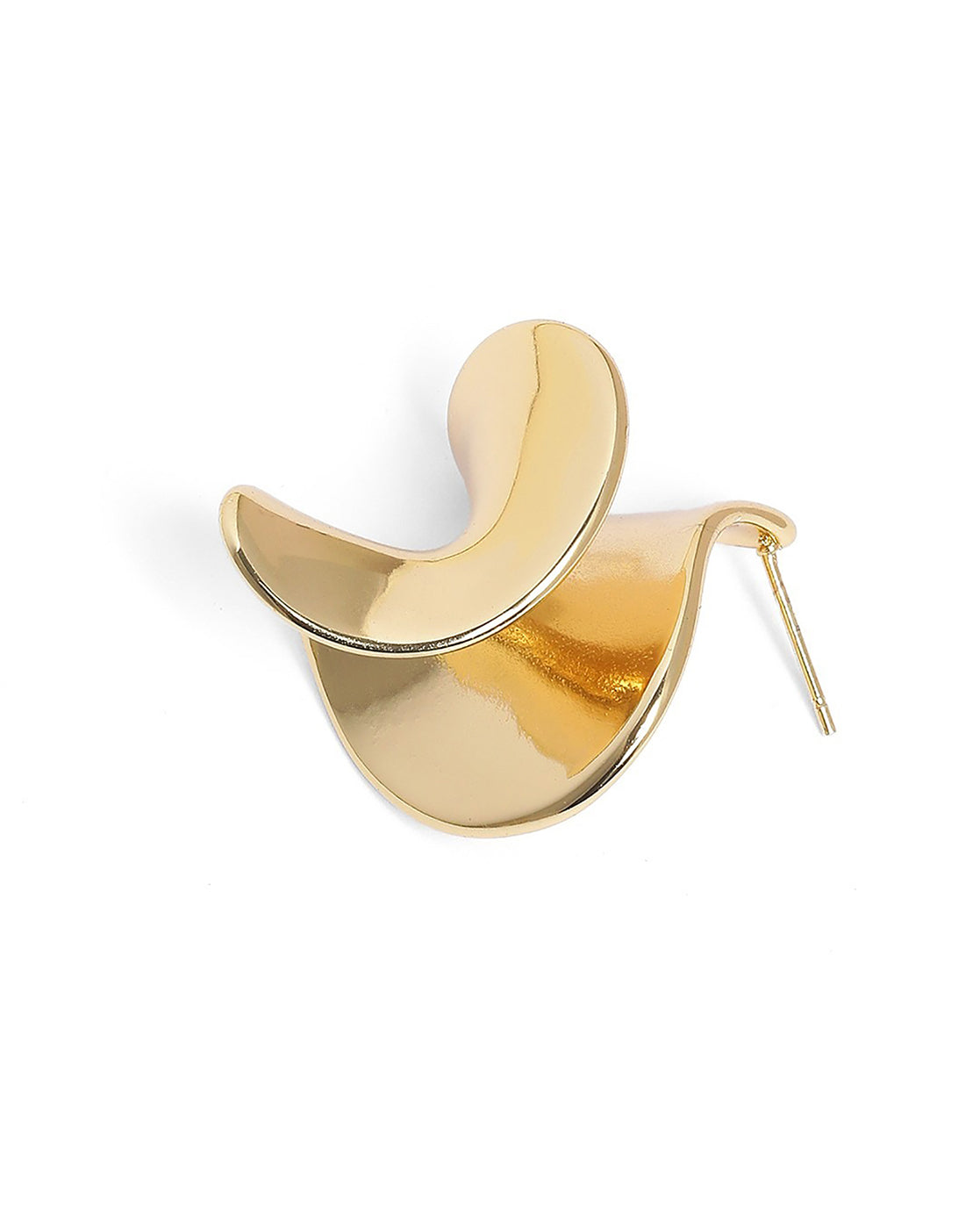 Gold Plated Conemporary Drop Earring