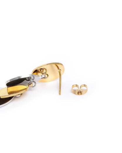 Gold and Silver Plated Multi Disc Drop Earring