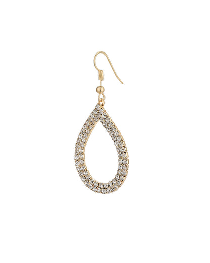 Gold Plated CZ studded Tear Drop Earring