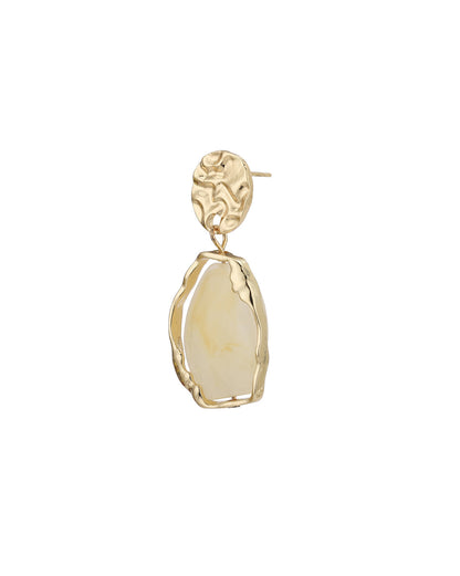 Gold Plated Glass Bead Contemporary Drop Earring