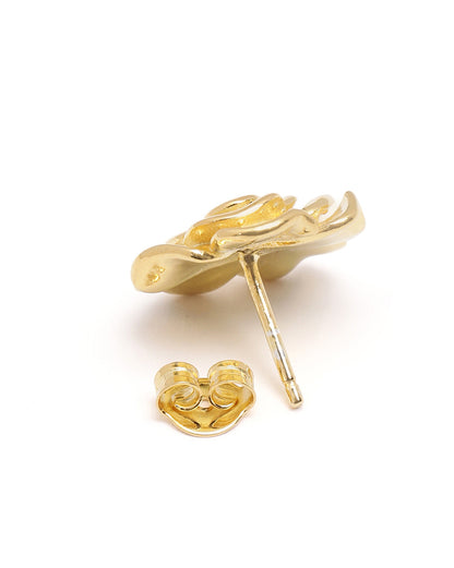 18kt Gold Plated Bold Rose Stud Earring