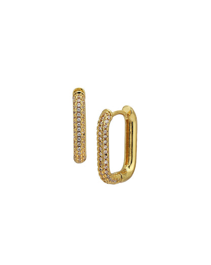 Gold Plated CZ Mini Hoop Earring