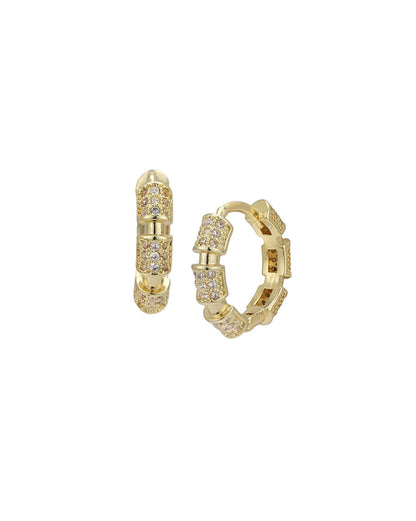 Gold Plated CZ Circular Mini Hoop Earring