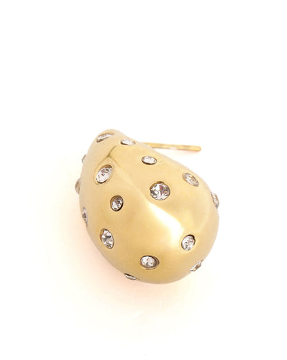 18kt Gold Plated CZ Teardrop Bold Stud Earring