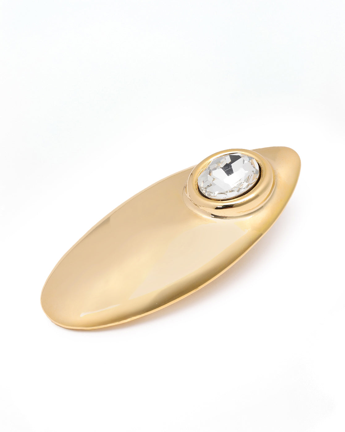 Premium 18kt Gold Plated Crystal Oval Bold Stud Earring