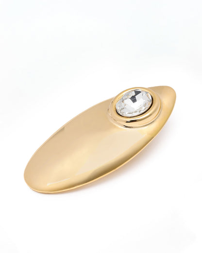 Premium 18kt Gold Plated Crystal Oval Bold Stud Earring