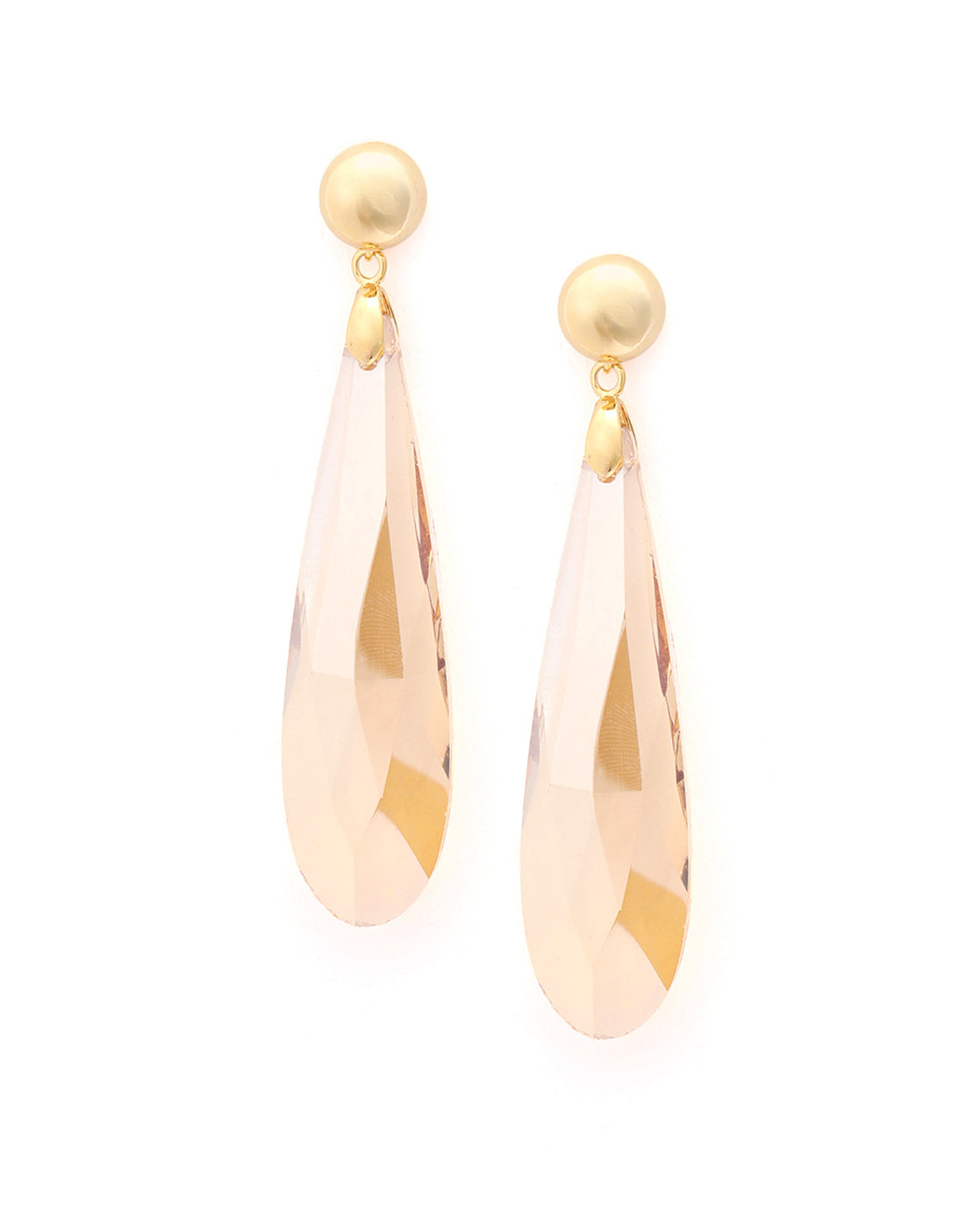 Premium 18kt Gold Plated Dangling Crystal Drop Earring