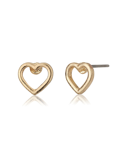 Carlton London Set Of 10 Gold Plated Contemporary Studs Earrings For Women